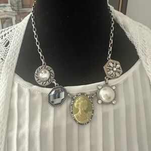 Lia Sophia necklace with Cameo and Pearl Necklace